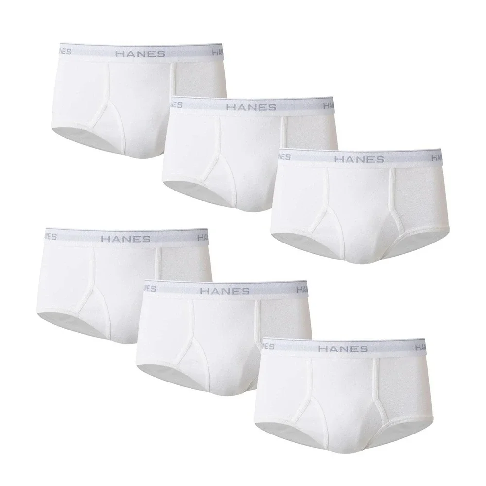 Hanes Mens 6 Pack Tagless Briefs White 3XL 48-50 Comfort Flex Waistband 2152P6
